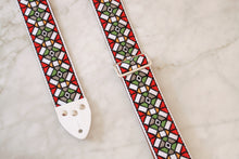 Load image into Gallery viewer, Red &#39;Stained Glass&#39; Guitar/Bass Hippie Strap
