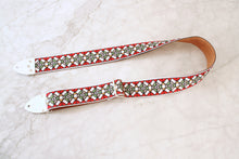 Load image into Gallery viewer, Red &#39;Stained Glass&#39; Guitar/Bass Hippie Strap
