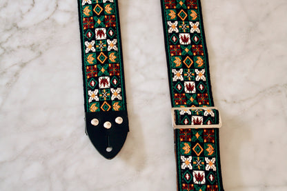 Forest Green 'Woodstock' Guitar/Bass Hippie Strap
