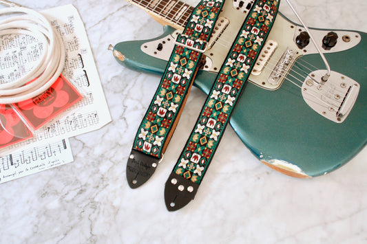 Forest Green 'Woodstock' Guitar/Bass Hippie Strap