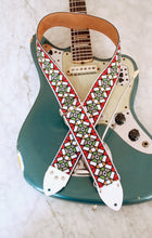Load image into Gallery viewer, Red &#39;Stained Glass&#39; Guitar/Bass Hippie Strap
