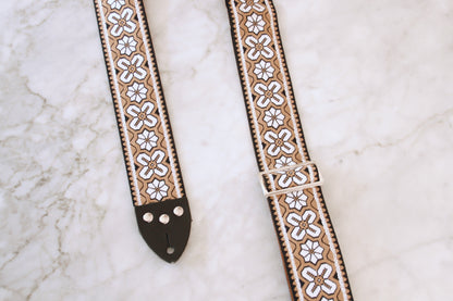 Beige 'Greenwich' Guitar/Bass Hippie Strap