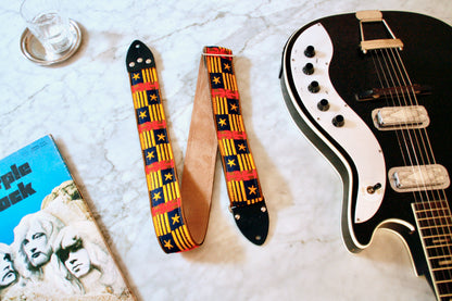 'Anchors & Stars' Guitar/Bass Hippie Strap