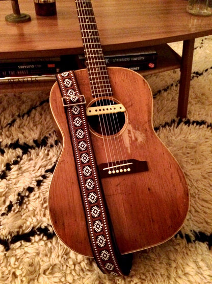 Brown 'Pillars' Guitar/Bass Hippie Strap