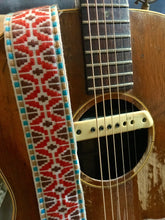 Load image into Gallery viewer, Orange &#39;Rhombus&#39; Guitar/Bass Hippie Strap
