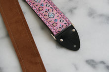 Load image into Gallery viewer, Pink &#39;Peacock&#39; Guitar/Bass Hippie Strap
