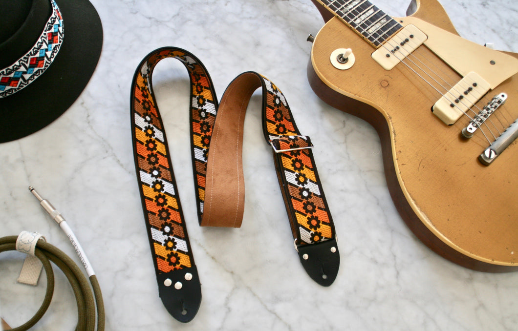 Brown 'Anemone' Guitar/Bass Hippie Strap