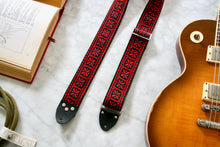 Load image into Gallery viewer, Red &#39;Crossroads&#39; Guitar/Bass Hippie Strap
