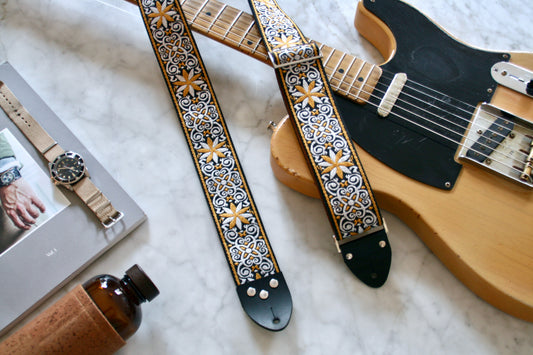 Yellow 'Dresden' Guitar/Bass Hippie Strap