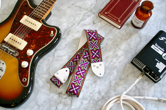 Purple 'Beck' Guitar/Bass Hippie Strap