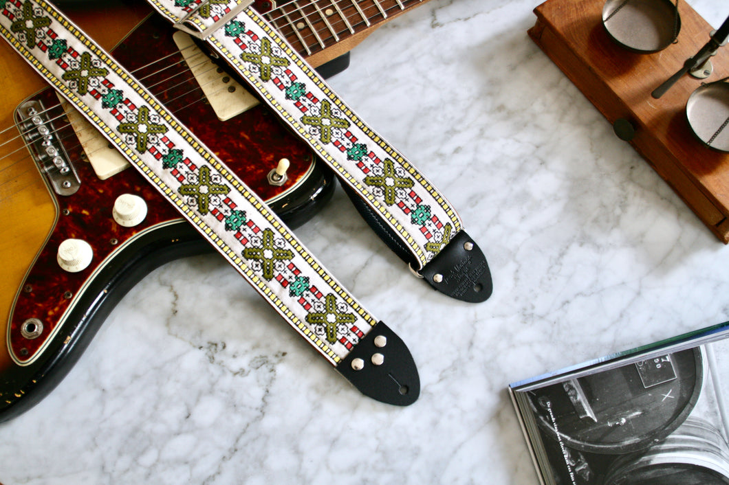 White 'Mojave' Guitar/Bass Hippie Strap