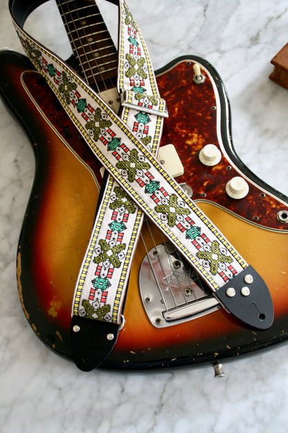 White 'Mojave' Guitar/Bass Hippie Strap