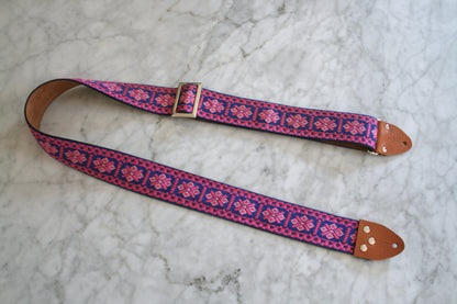 Pink 'Crossroads' Guitar/Bass Hippie Strap