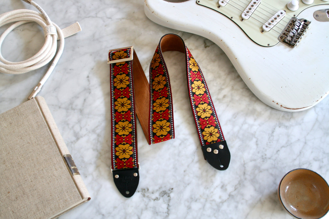 Yellow 'Haze' Guitar/Bass Hippie Strap