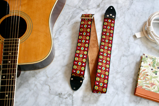 Red 'Stella' Guitar/Bass Hippie Strap
