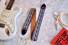 Load image into Gallery viewer, White &#39;Diamonds&#39; Guitar/Bass Hippie Strap
