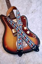 Load image into Gallery viewer, White &#39;Diamonds&#39; Guitar/Bass Hippie Strap
