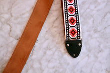 Load image into Gallery viewer, White &#39;Pillars&#39; Guitar/Bass Hippie Strap
