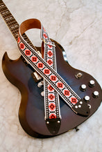 Load image into Gallery viewer, White &#39;Pillars&#39; Guitar/Bass Hippie Strap

