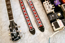 Load image into Gallery viewer, White &#39;Pillars&#39; Guitar/Bass Hippie Strap
