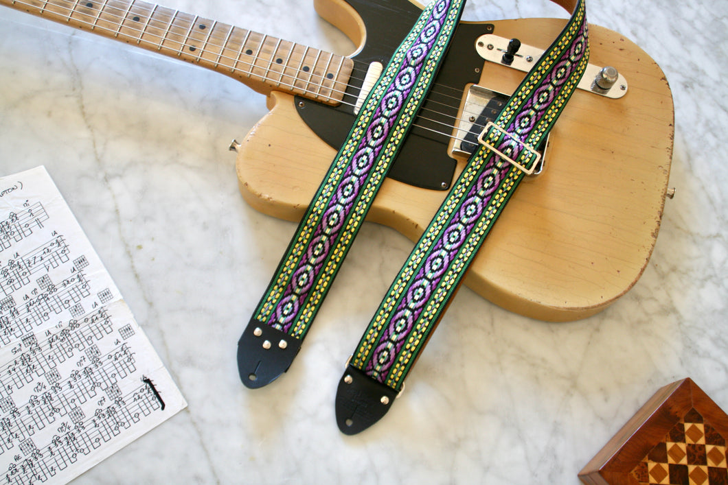 Green 'Boho' Guitar/Bass Hippie Strap