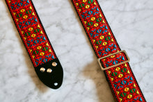 Load image into Gallery viewer, Red &#39;Monterey&#39; Guitar/Bass Hippie Strap
