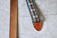 Load image into Gallery viewer, Blue &#39;Southwest&#39; Guitar/Bass Hippie Strap
