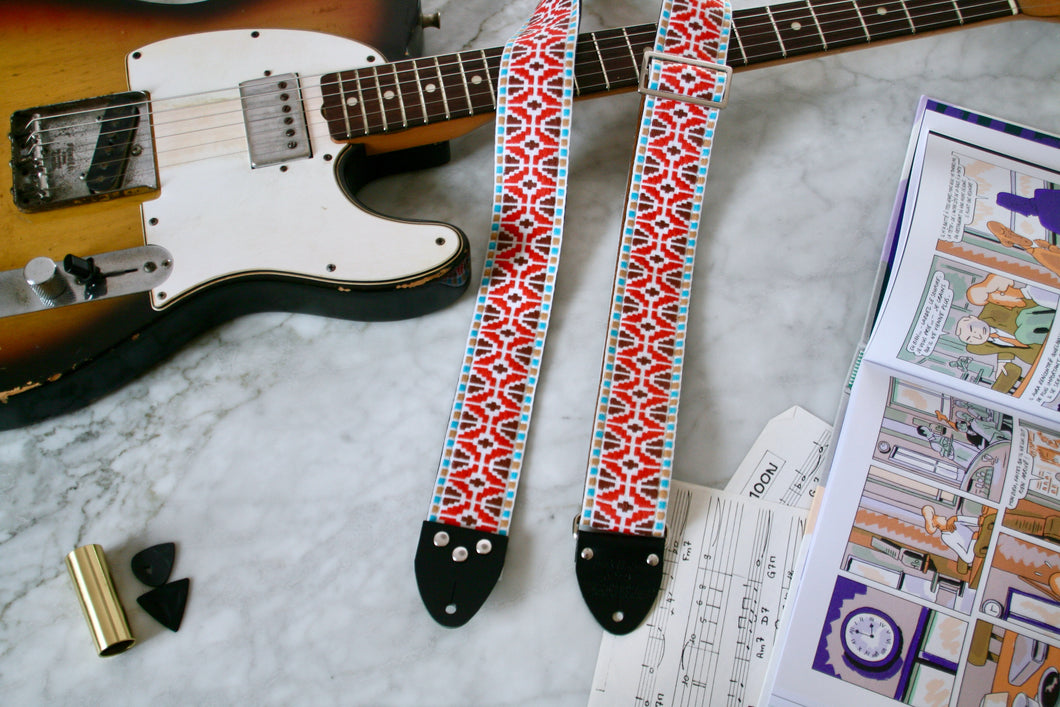 Orange 'Rhombus' Guitar/Bass Hippie Strap
