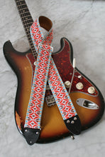 Load image into Gallery viewer, Orange &#39;Rhombus&#39; Guitar/Bass Hippie Strap

