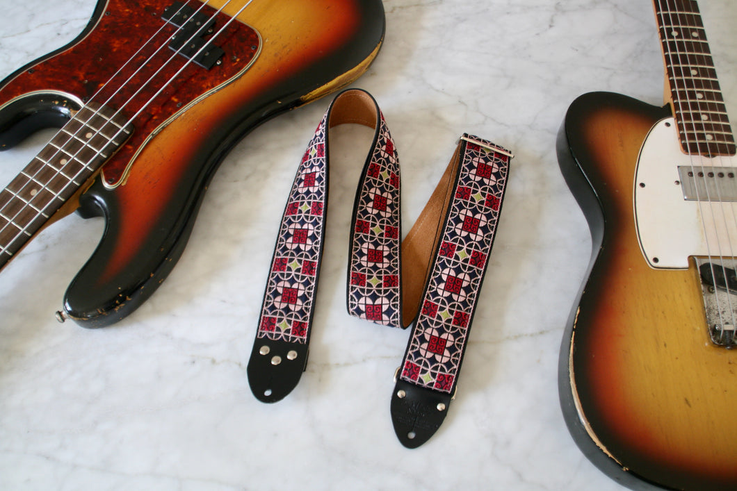 Burgundy 'Virginia' Guitar/Bass Hippie Strap