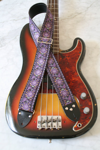 Mauve 'Peacock' Guitar/Bass Hippie Strap