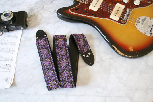 Mauve 'Peacock' Guitar/Bass Hippie Strap