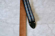 Load image into Gallery viewer, Blue &#39;Ikat&#39; Guitar/Bass Hippie Strap
