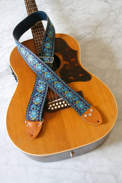 Blue 'Peacock' Guitar/Bass Hippie Strap