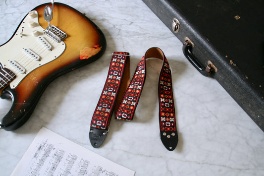Red 'Woodstock' Guitar/Bass Hippie Strap