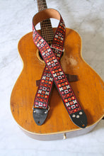 Load image into Gallery viewer, Red &#39;Woodstock&#39; Guitar/Bass Hippie Strap
