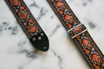 Red 'Peacock' Guitar/Bass Hippie Strap