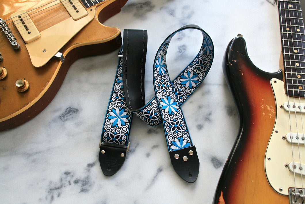 Blue 'Dresden' Guitar/Bass Hippie Strap