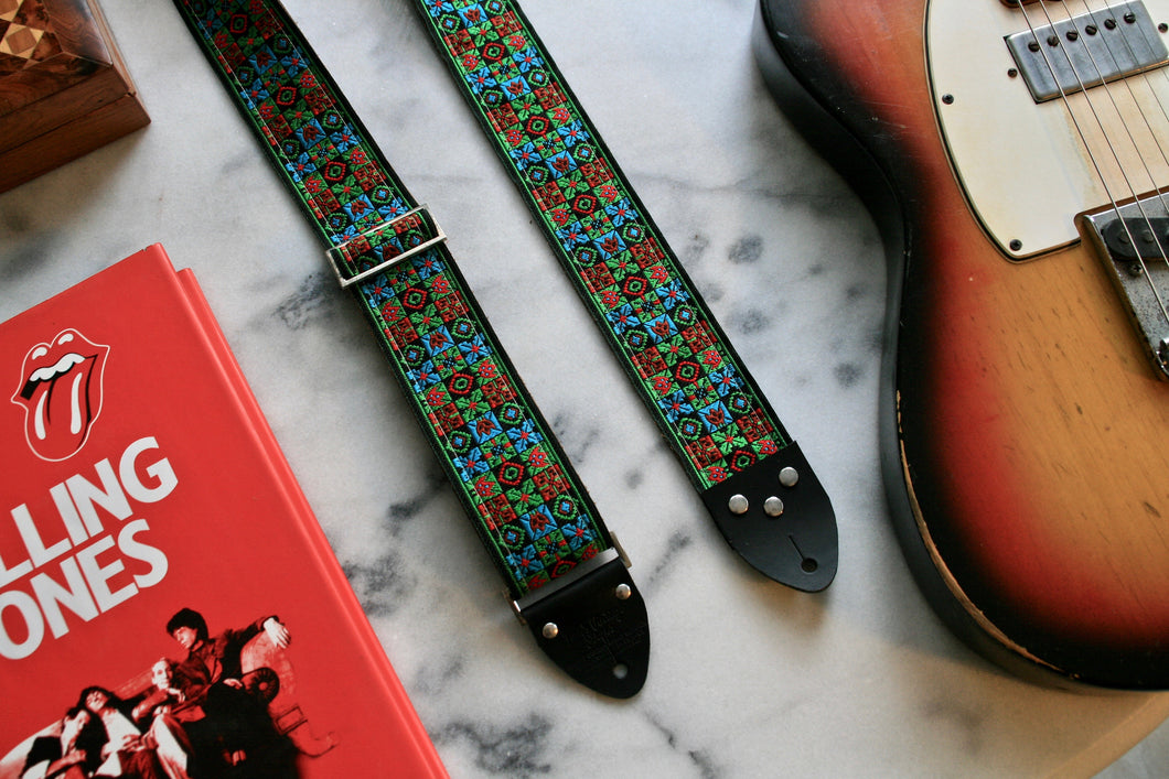 Turquoise 'Woodstock' Guitar/Bass Hippie Strap