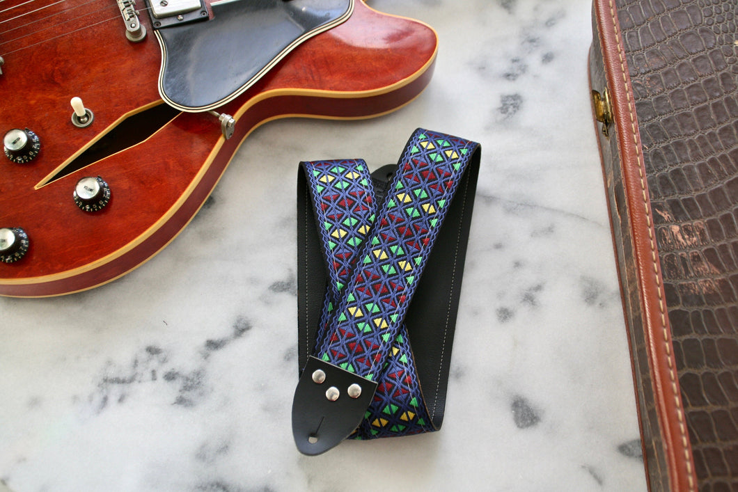 Blue 'Monterey' Guitar/Bass Hippie Strap