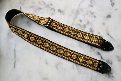 Gold 'Crossroads' Guitar/Bass Hippie Strap