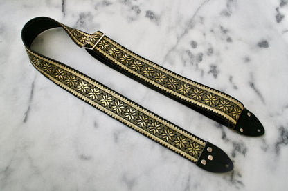 Gold 'Poinsettia' Guitar/Bass Hippie Strap