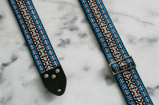Blue 'Maco' Guitar/Bass Hippie Strap