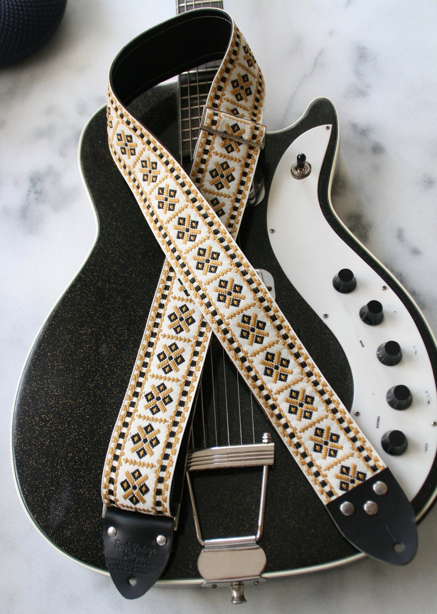 White 'Crossroads' Guitar/Bass Hippie Strap