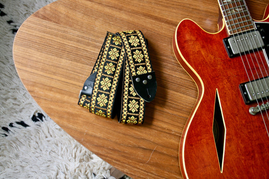 Gold 'Crossroads' Guitar/Bass Hippie Strap