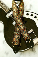 Load image into Gallery viewer, Gold &#39;Peacock&#39; Guitar/Bass Hippie Strap
