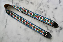 Load image into Gallery viewer, Blue &#39;Stained Glass&#39; Guitar/Bass Hippie Strap
