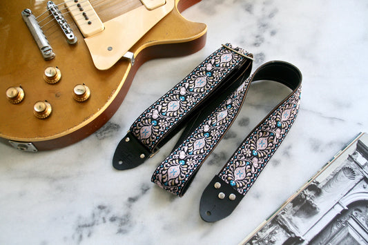 Black 'Peacock' Guitar/Bass Hippie Strap