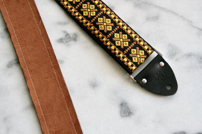 Gold 'Crossroads' Guitar/Bass Hippie Strap