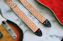 Load image into Gallery viewer, Orange &#39;Octa star&#39; Guitar/Bass Hippie Strap

